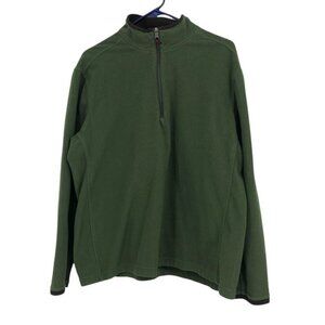 GH Bass & Co green half zip fleece mens size large